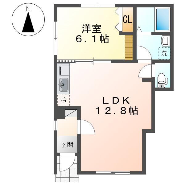 ラピスパンシオン(1LDK/1階)の間取り写真