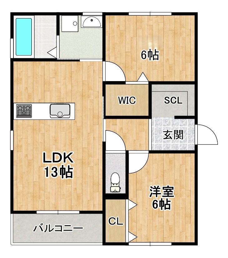 J BLOOM(2LDK/1階)の間取り写真