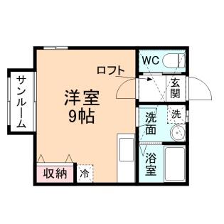FELICE山室(ワンルーム/2階)の間取り写真