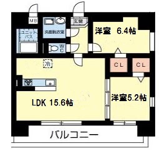 サンヒルズ近見(2LDK/2階)の間取り写真