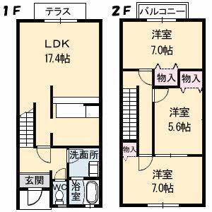 メゾンフォーエバー(3LDK/1階)の間取り写真
