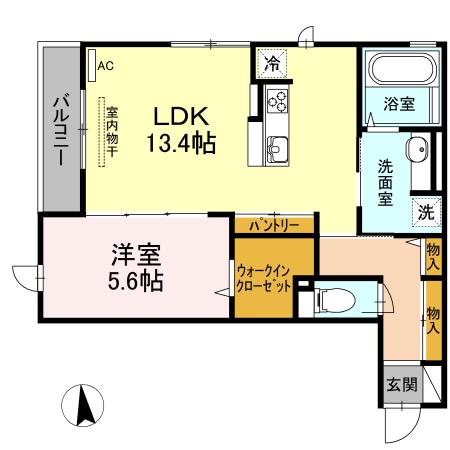 ラムリテン(1LDK/3階)の間取り写真