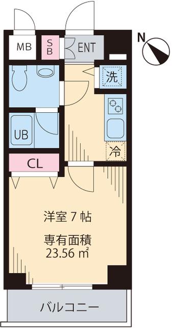 南海サザンコート行徳(1K/4階)の間取り写真