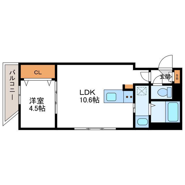 ALTA MAREA北大前 アルタマレーア北大前(1LDK/5階)の間取り写真
