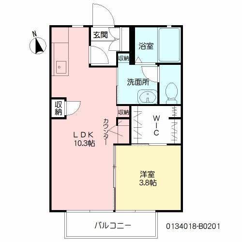 フォーレスト ビラ II棟(1LDK/1階)の間取り写真