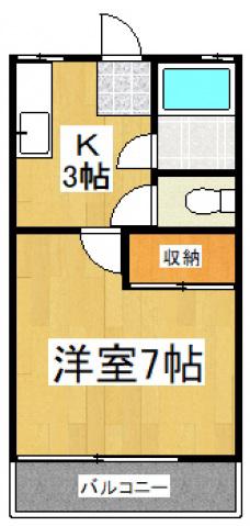 メゾンコンフォート(1K/1階)の間取り写真