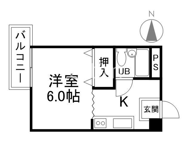 ピアシティー司(1K/3階)の間取り写真