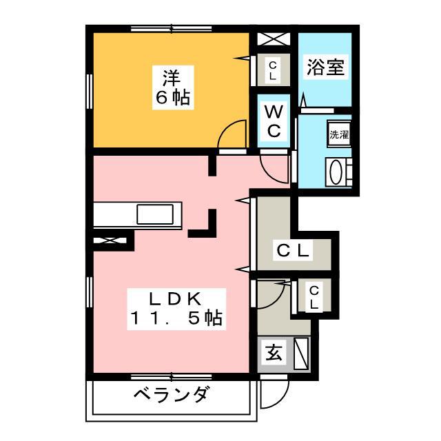 グラテス(1LDK/1階)の間取り写真