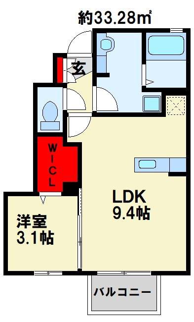 グランドール(1LDK/1階)の間取り写真