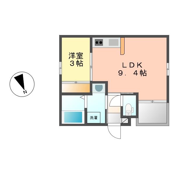 レガリスト要(1LDK/1階)の間取り写真