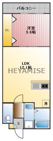 AVENIR小菅(1LDK/1階)の間取り写真
