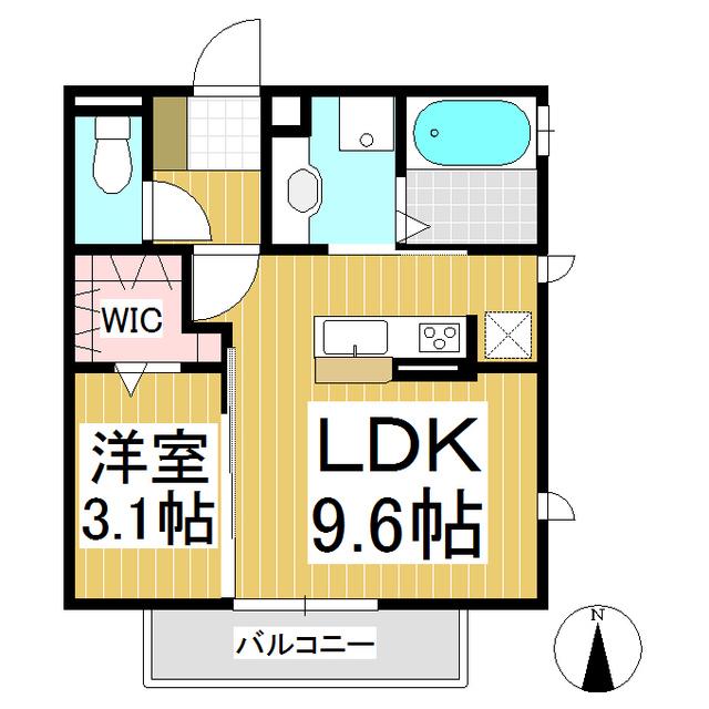 スクエアパレット(1LDK/3階)の間取り写真