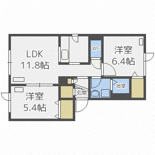 シャーメゾン・エトワール(2LDK/1階)の間取り写真