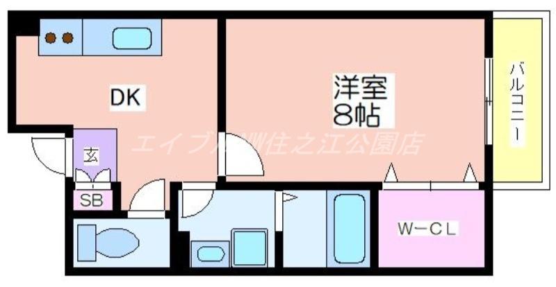 COZY PORT K(1DK/1階)の間取り写真
