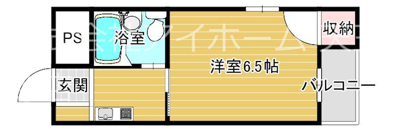 ブロッサム阿倍野(1K/2階)の間取り写真