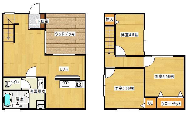 ウィングステージV(3LDK/1階)の間取り写真