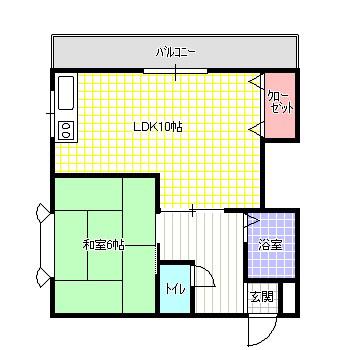 ハイツことぶき2番館(1LDK/2階)の間取り写真