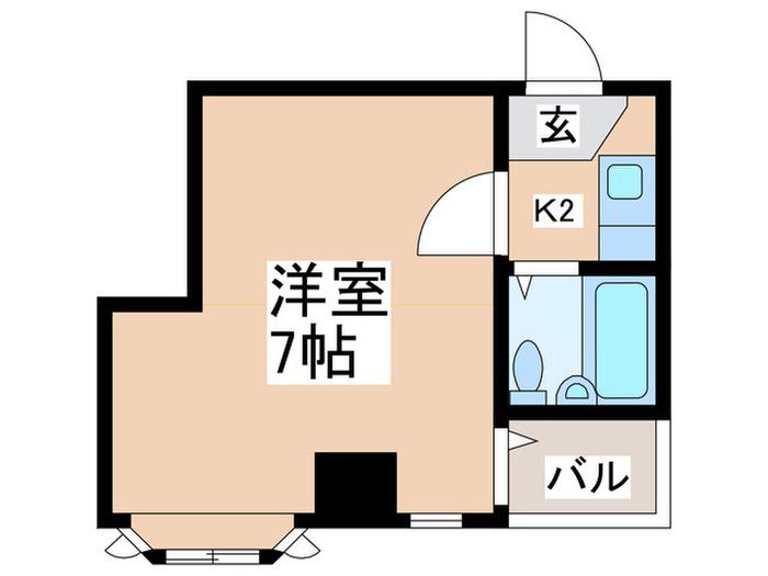 沢之町マンション(1K/3階)の間取り写真