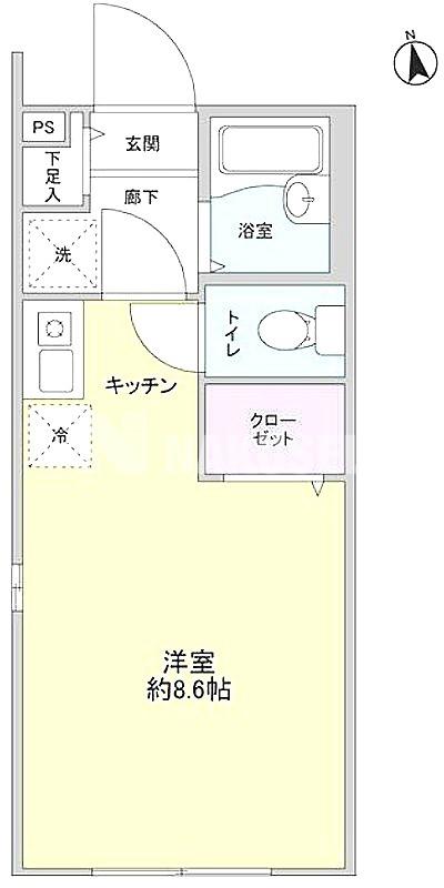 メゾンプルミエ136(ワンルーム/2階)の間取り写真