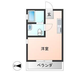 コスモス翔東今泉(ワンルーム/1階)の間取り写真