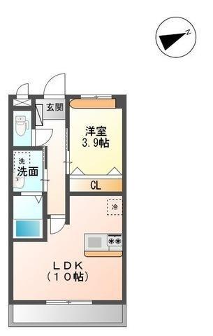 ラヴィータ(1LDK/2階)の間取り写真
