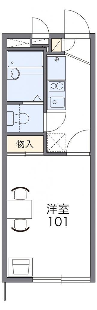 レオパレススリーフォー(1K/1階)の間取り写真