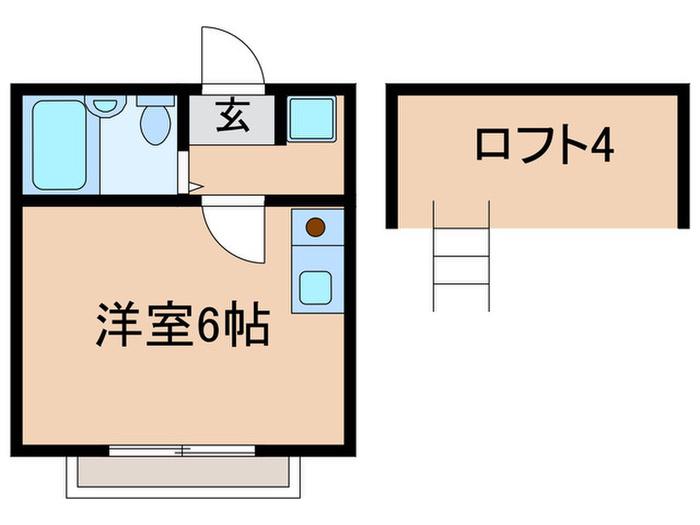 ソレイユ中原(ワンルーム/1階)の間取り写真