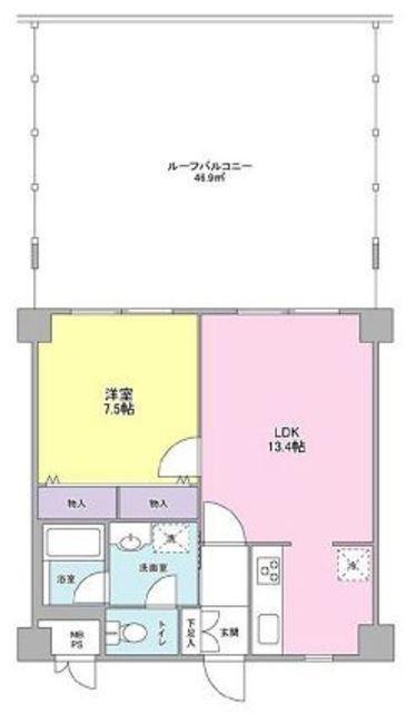 リバーレセンター南(1LDK/6階)の間取り写真