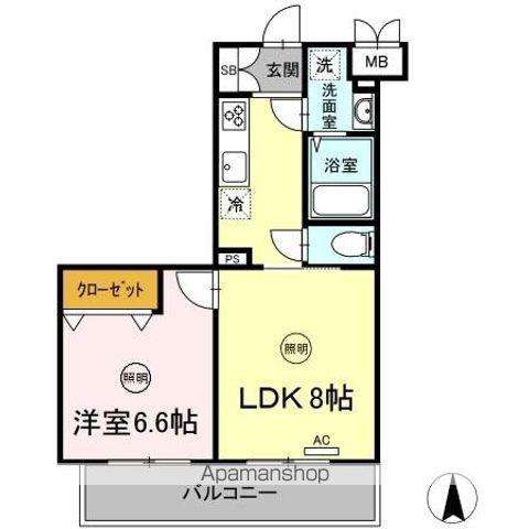 ラピスボヌール(1LDK/3階)の間取り写真