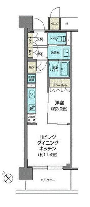 パークアクシス仙台(1LDK/2階)の間取り写真