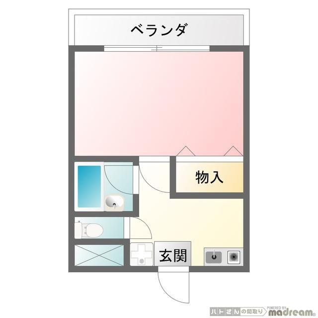 パレスヒルズ(1K/2階)の間取り写真