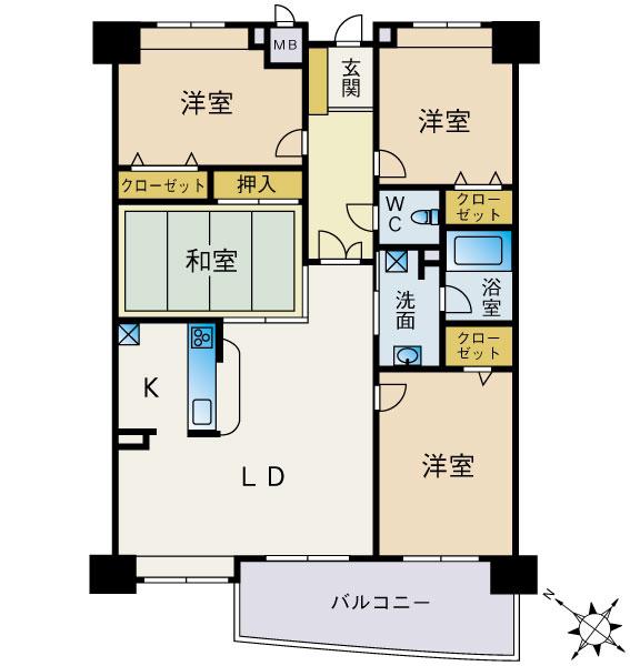 JGMシュリアン周船寺(4LDK/2階)の間取り写真