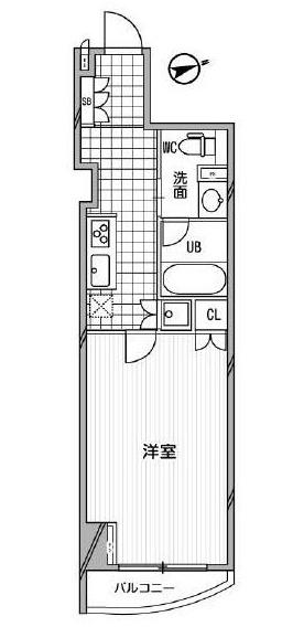 パシフィックコート中延(1K/6階)の間取り写真
