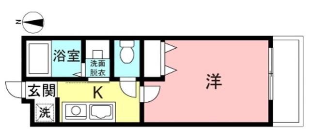 ドミール王禅寺西(1K/2階)の間取り写真