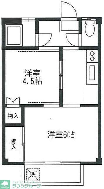 和光マンション(2K/1階)の間取り写真