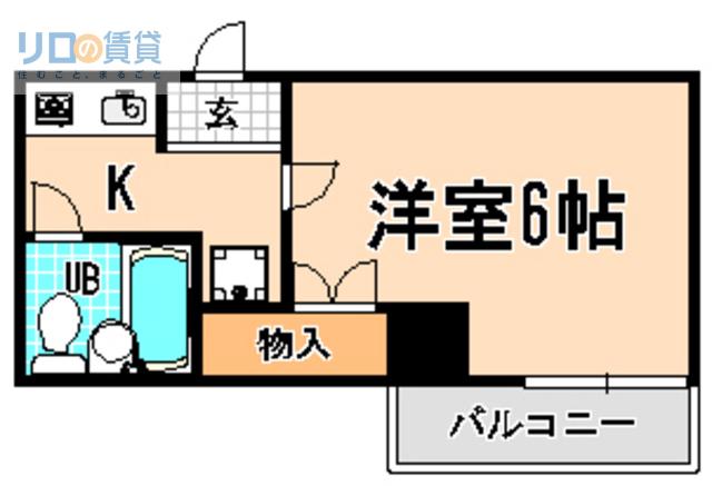 グレースメモリー宝塚(1K/6階)の間取り写真