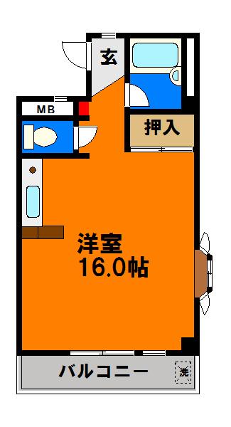 フィールドハウス末広弐番館(ワンルーム/3階)の間取り写真