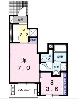 ＪＲ東北本線 南仙台駅 徒歩31分 2階建 築7年(1LDK/1階)の間取り写真