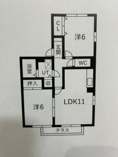 ガーデンムジュー(2LDK/2階)の間取り写真