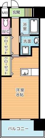 アクシオ北九州(ワンルーム/5階)の間取り写真