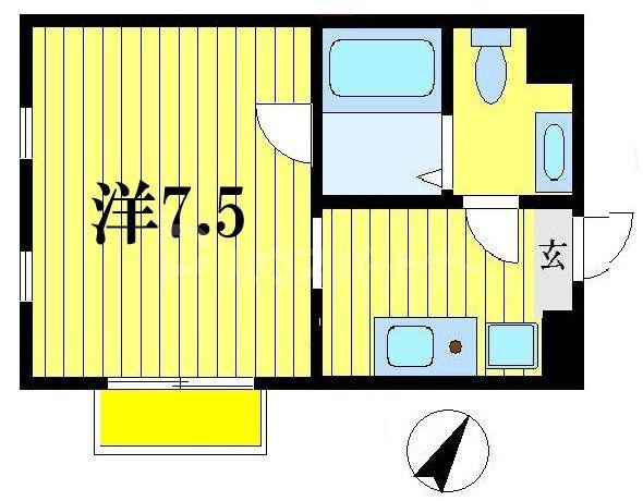 ベルクレール伍番館(1K/3階)の間取り写真