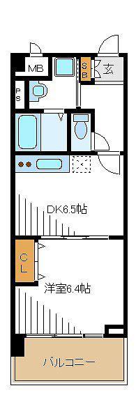 アバンセ(1DK/2階)の間取り写真