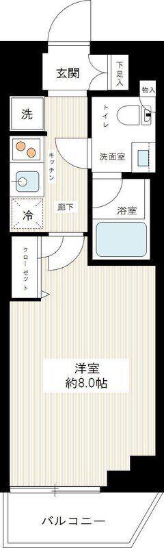 HYS CRECER 清澄白河(1K/2階)の間取り写真