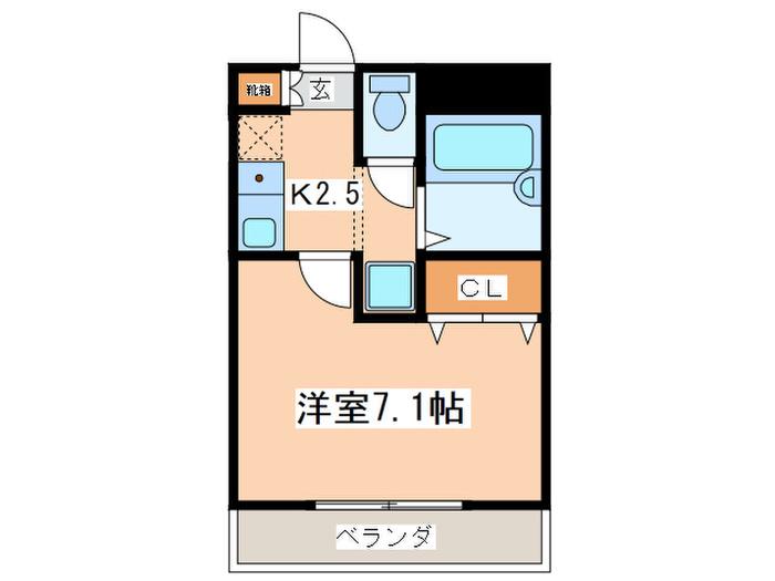 新町ソレーユ(1K/1階)の間取り写真