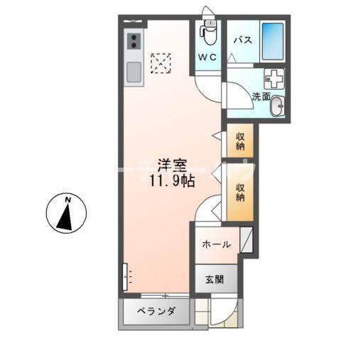 AILE GRAND(ワンルーム/1階)の間取り写真