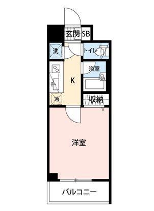 パレステュディオ渋谷ウエスト(1K/4階)の間取り写真
