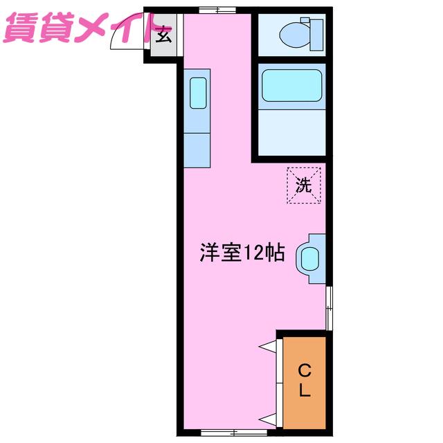 加佐登ライフ(ワンルーム/2階)の間取り写真