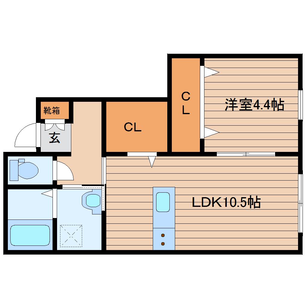 ラ・コッリーナ泉A(1LDK/1階)の間取り写真