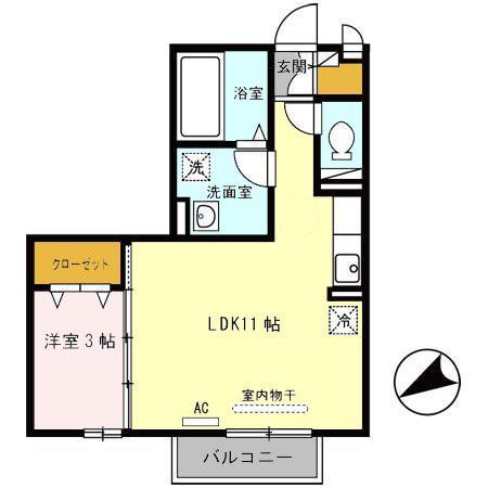 グランシャリオ(1LDK/2階)の間取り写真