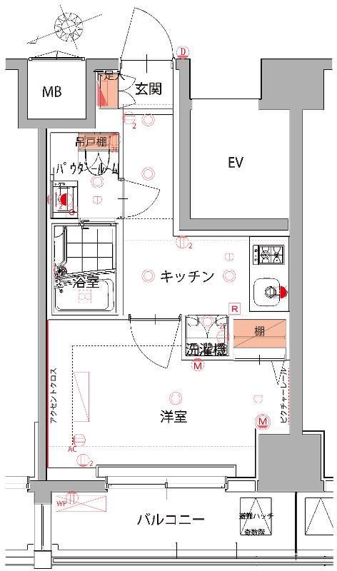 ハーモニーレジデンス五反田(1K/6階)の間取り写真